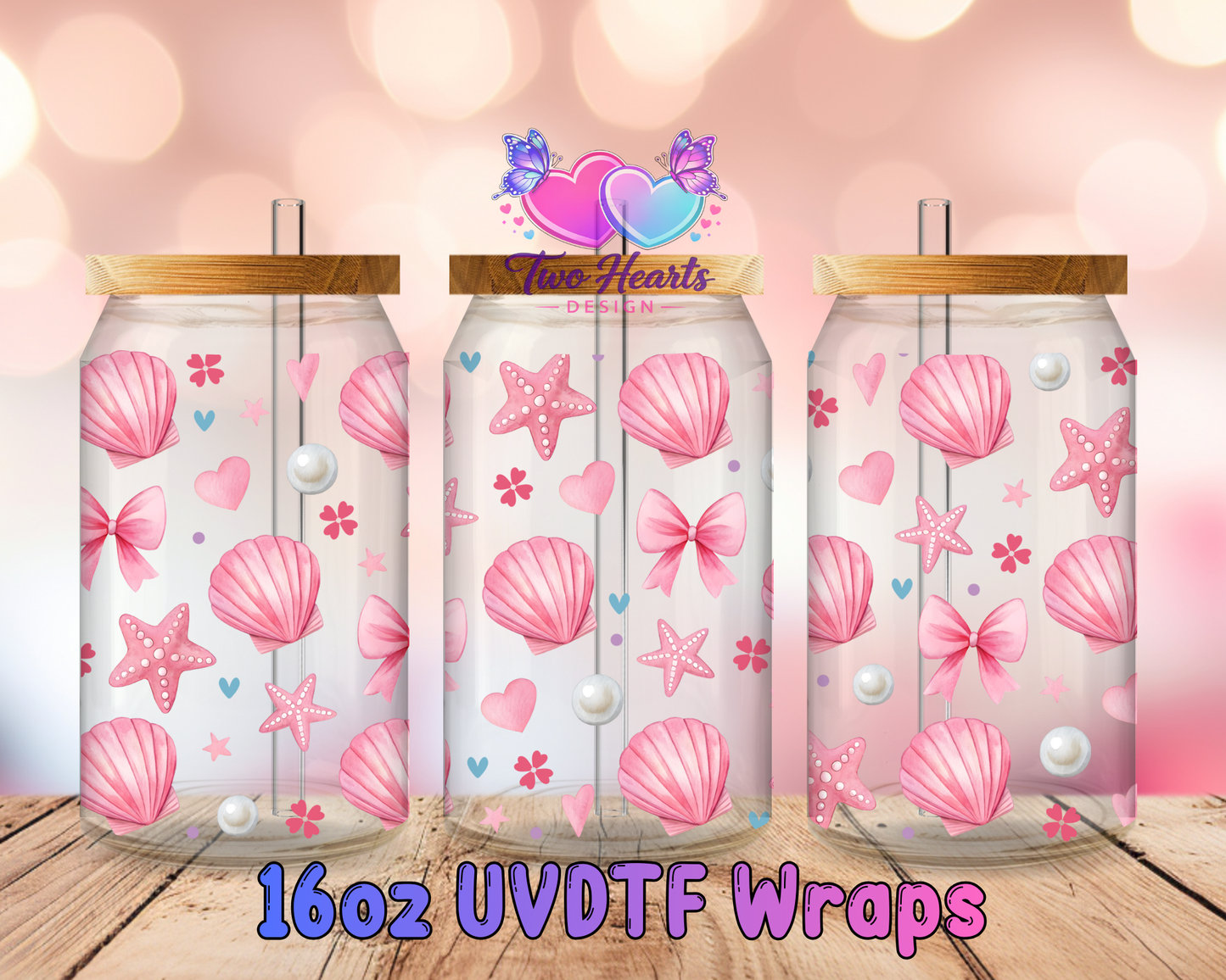 #344 Sea Shells UVDTF Cup Wrap