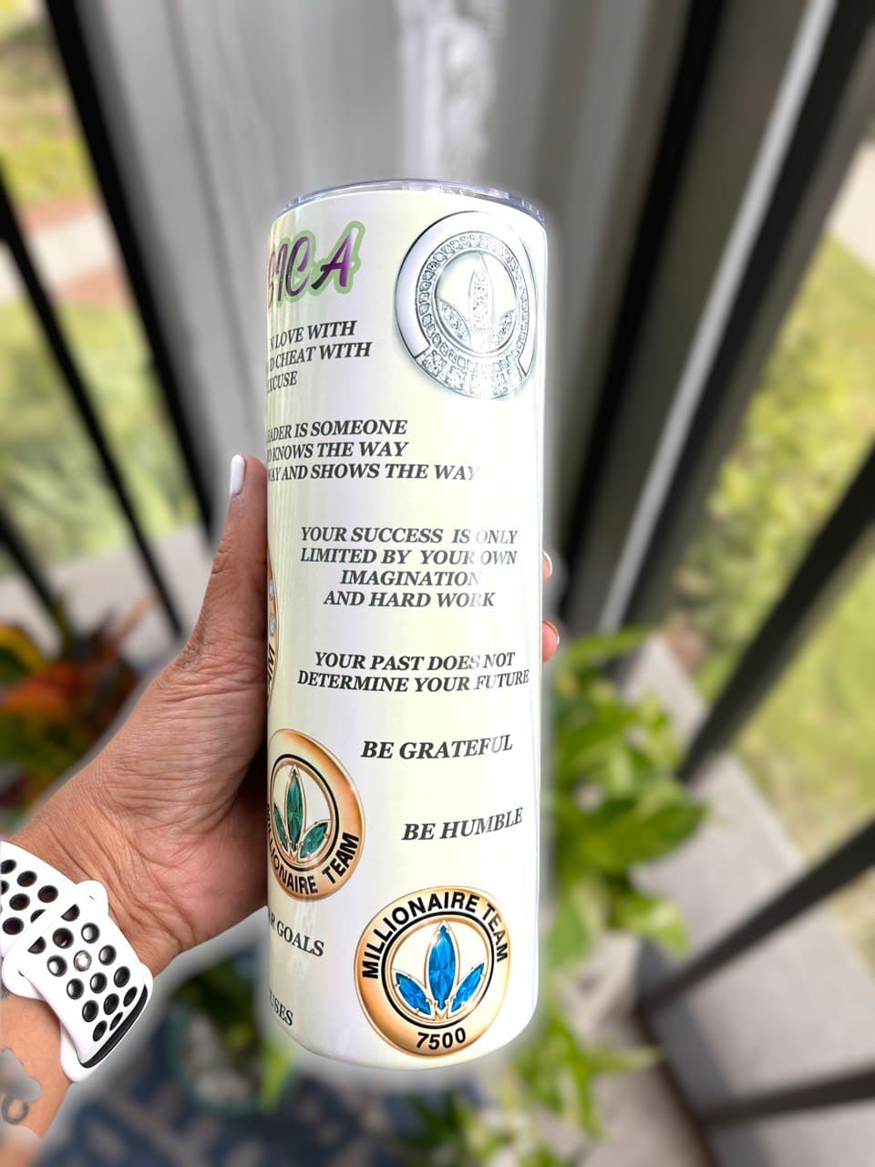 Herbalife Pin/ Quotes - 20oz Skinny Tumbler