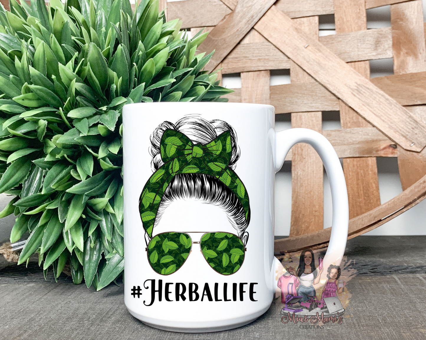 Herbalife Messy Bun Girl 15oz Mug