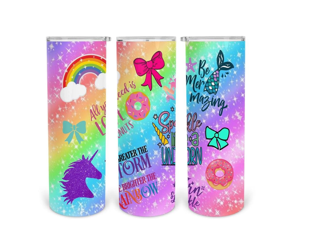 Unicorn, Bows and Rainbows Tumbler