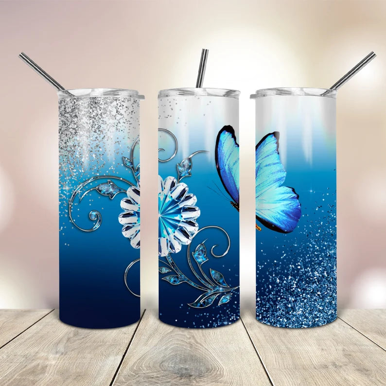 Blue Butterfly 20oz Tumbler