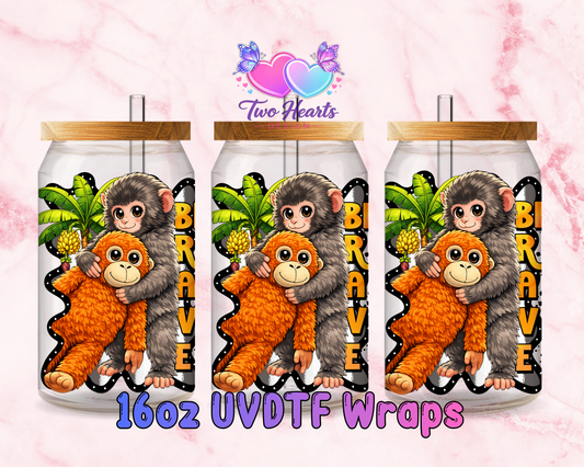 #551 UVDTF Cup Wrap Punch Monkey