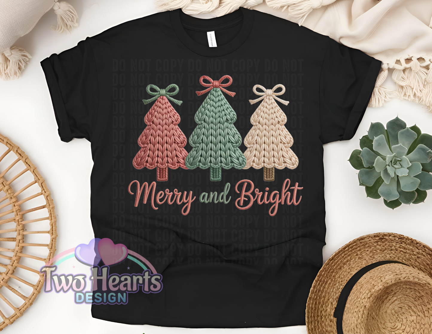 Faux Yarn Christmas Trees T-Shirt