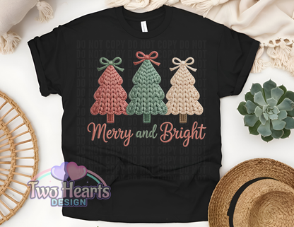 Faux Yarn Christmas Trees T-Shirt