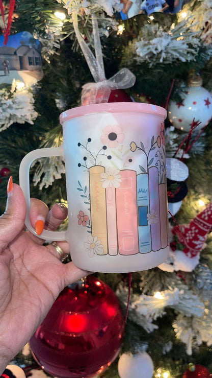 Love for books 17oz Frosted Jelly lid Glass Mug