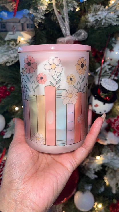 Love for books 17oz Frosted Jelly lid Glass Mug