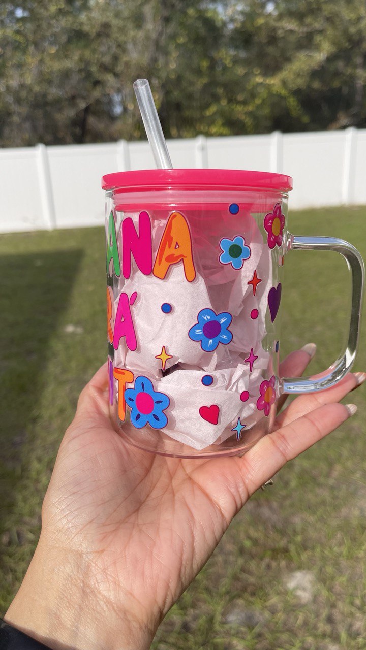 Manana Sera Bonito Jelly lid Glass Mug