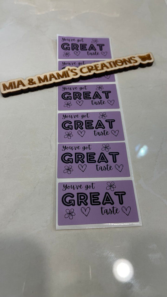 GREAT TASTE  Thermal Lable
