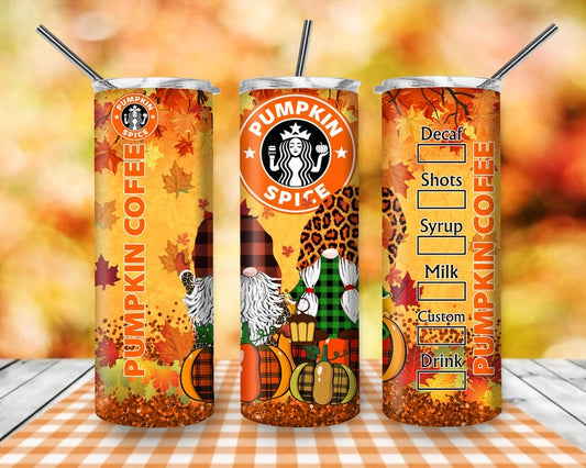 Pumpkin spice  20oz Skinny Tumbler