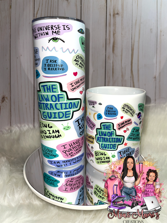 Law of attraction SET 20oz Skinny Tumbler