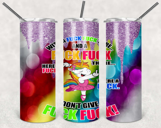 Dancing F*** Unicorn 20oz Skinny Tumbler