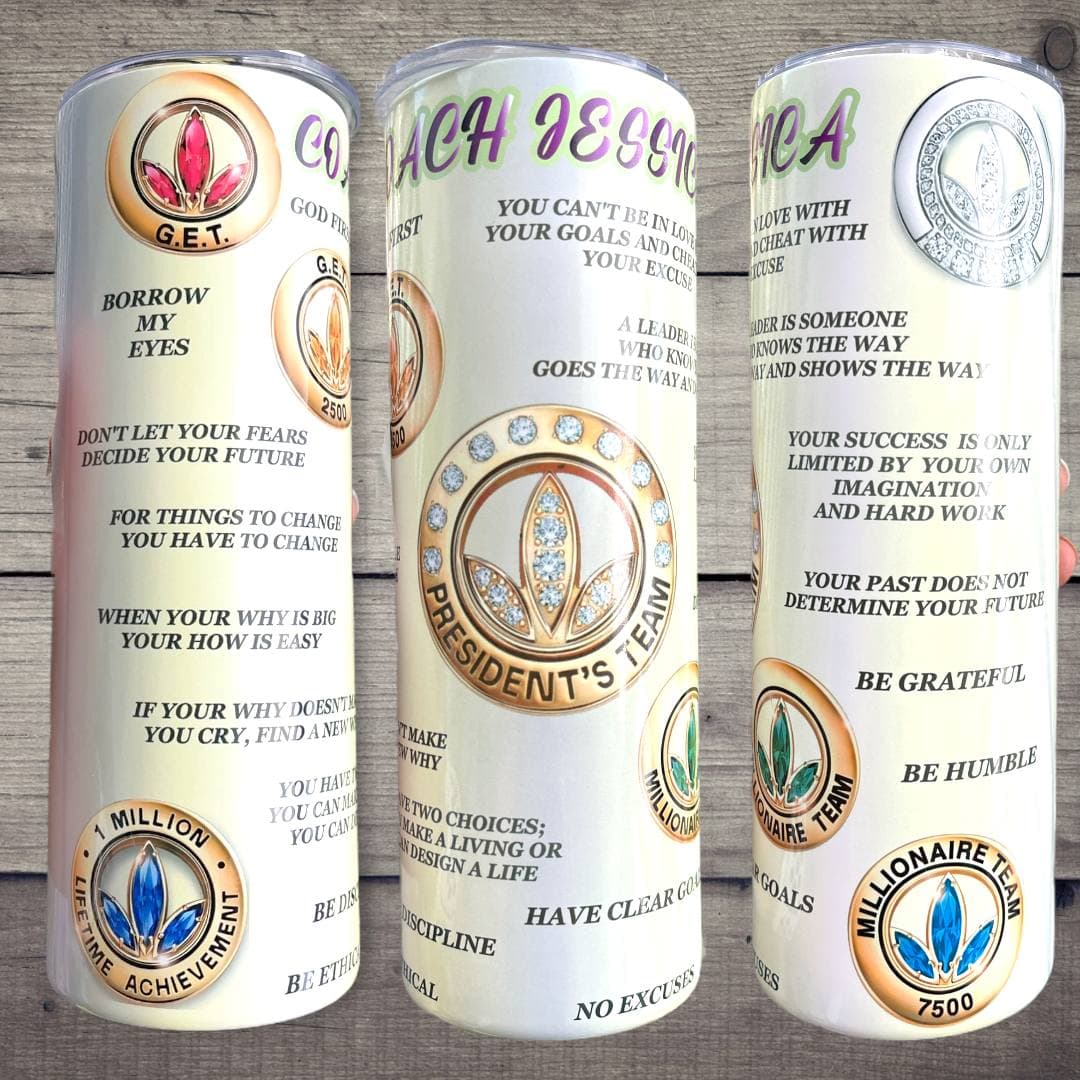 Herbalife Pin/ Quotes - 20oz Skinny Tumbler