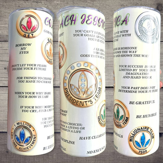 Herbalife Pin/ Quotes - 20oz Skinny Tumbler